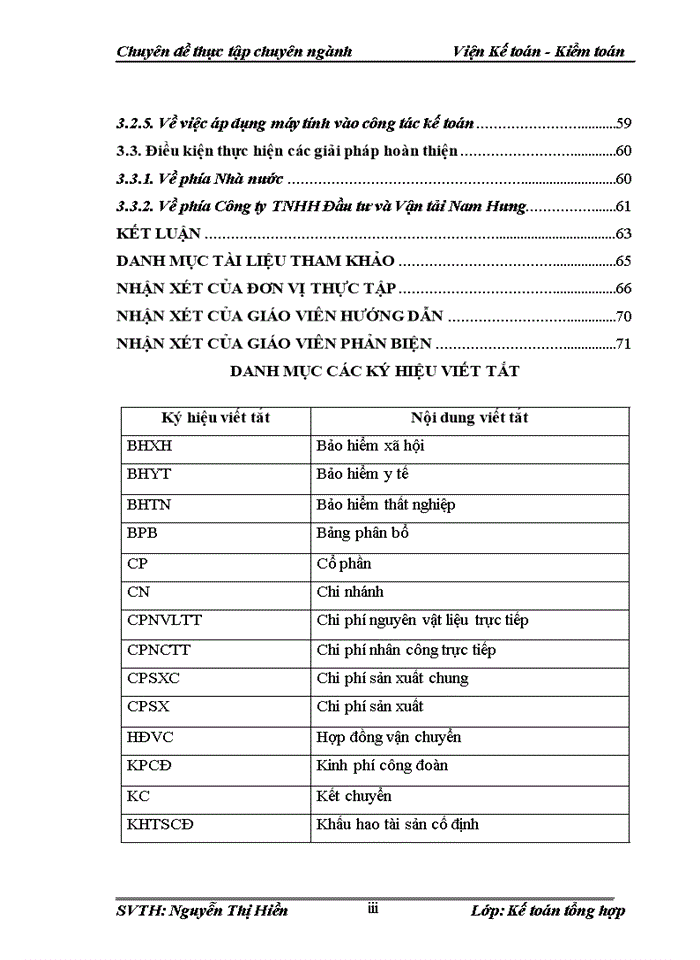 Hoàn thiện kế toán chi phí sản xuất và tính giá thành sản phẩm tại công ty tnhh đầu tư và vận tải nam hưng