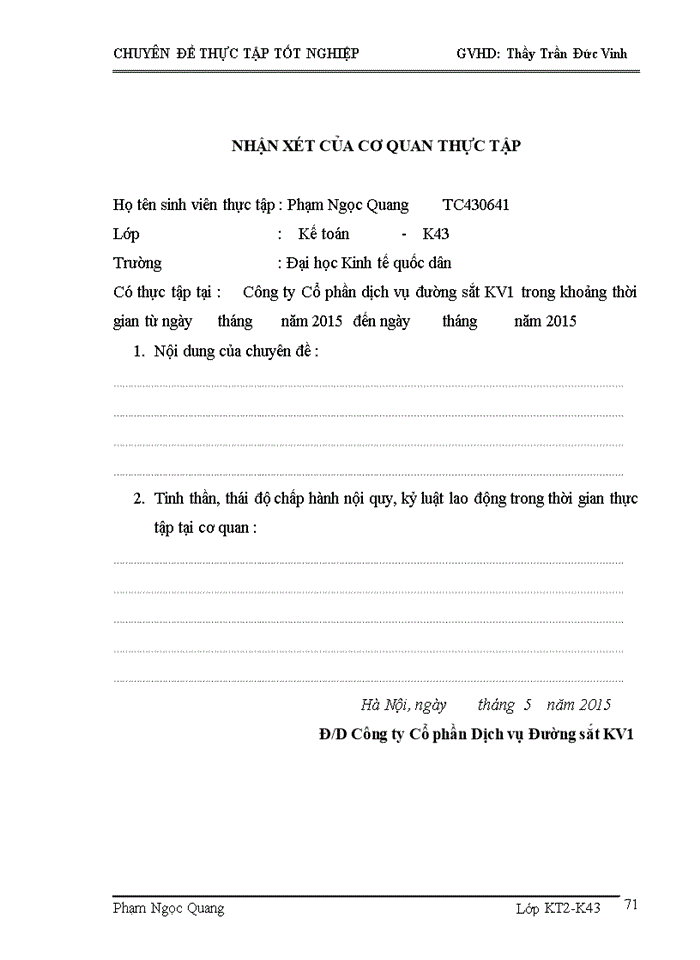 image for page Hoàn thiện kế toán tài sản cố định hữu hình tại Công ty cổ phần dịch vụ đường sắt KV1