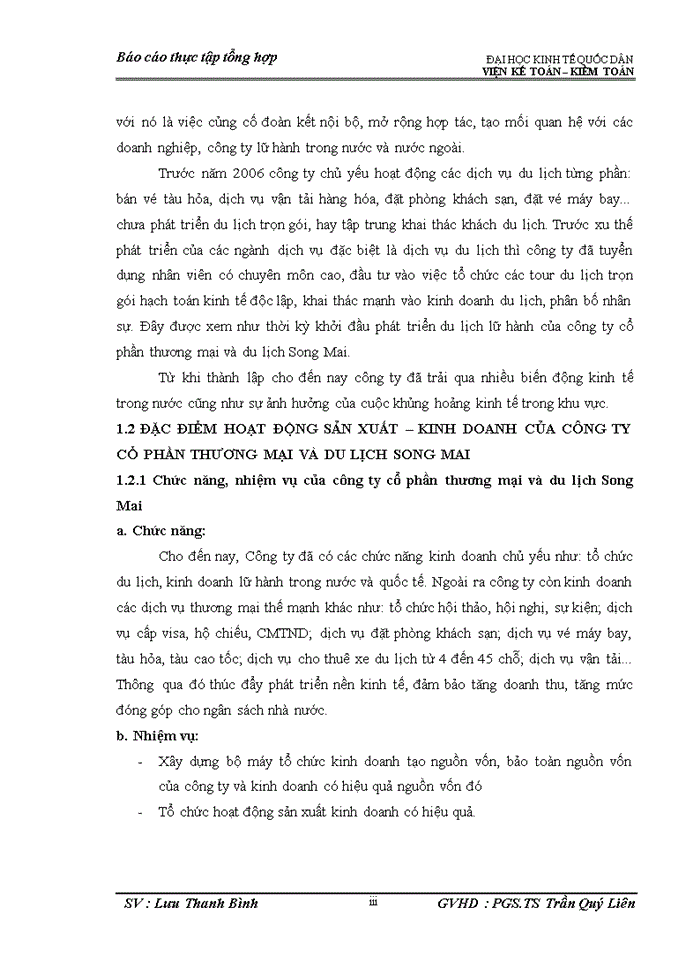 image for page Tổ chức bộ máy kế toán và hệ thống kế toán tại công ty cổ phần Du lịch và Thương mại Song Mai.