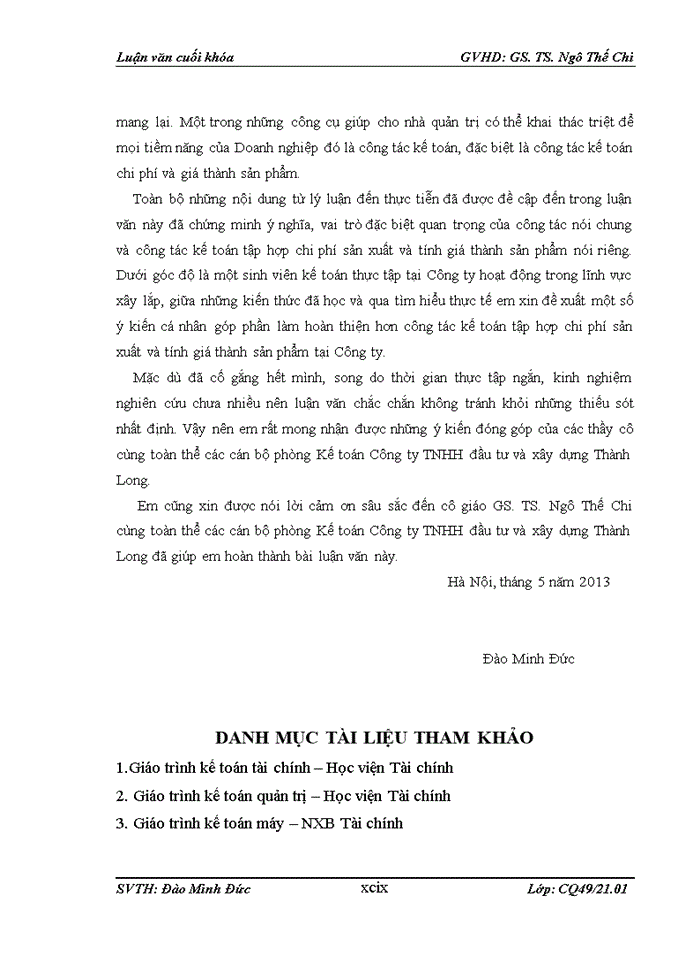 image for page Hoàn thiện kế toán tập hợp chi phí và tính giá thành sản phẩm xây lắp tại công ty TNHH đầu tư và xây dựng Thành Long