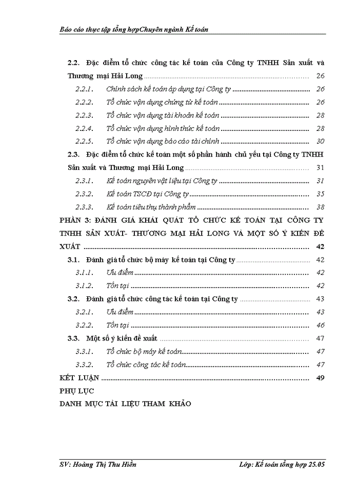 image for page Tổ chức kế toán tại Công ty TNHH Sản xuất và Thương mại Hải Long.