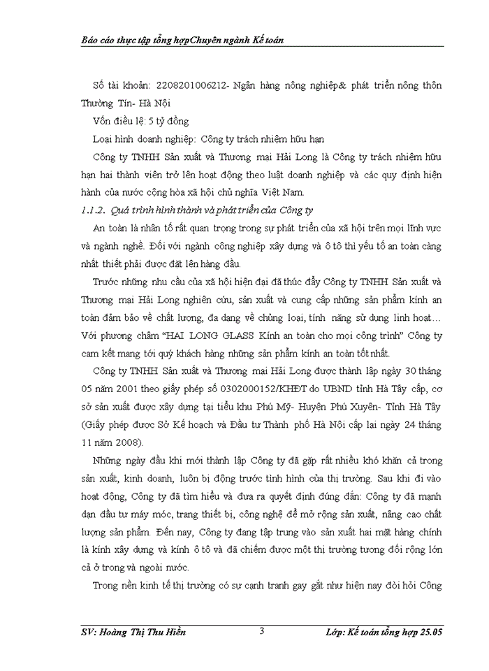 image for page Tổ chức kế toán tại Công ty TNHH Sản xuất và Thương mại Hải Long.