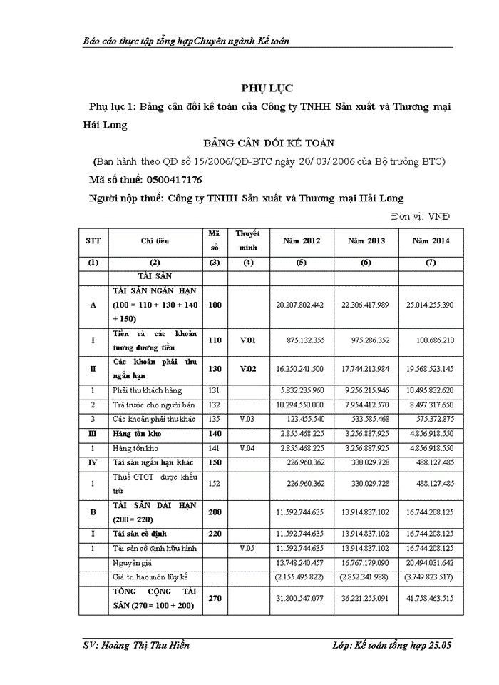image for page Tổ chức kế toán tại Công ty TNHH Sản xuất và Thương mại Hải Long.