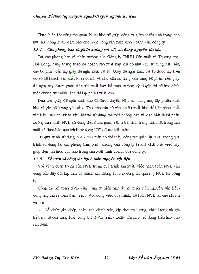 image for page Kế toán nguyên vật liệu tại Công ty TNHH Sản xuất và Thương mại Hải Long