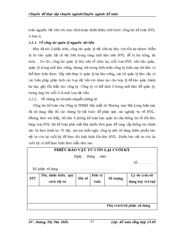 image for page Kế toán nguyên vật liệu tại Công ty TNHH Sản xuất và Thương mại Hải Long