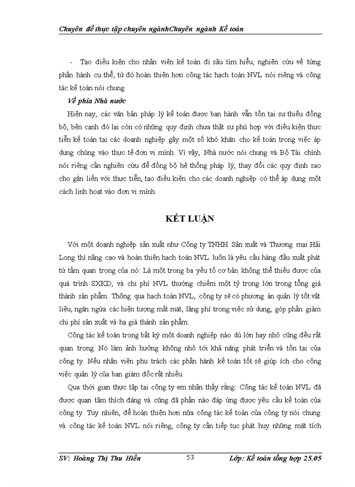 image for page Kế toán nguyên vật liệu tại Công ty TNHH Sản xuất và Thương mại Hải Long