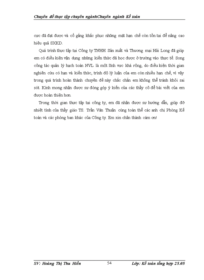 image for page Kế toán nguyên vật liệu tại Công ty TNHH Sản xuất và Thương mại Hải Long