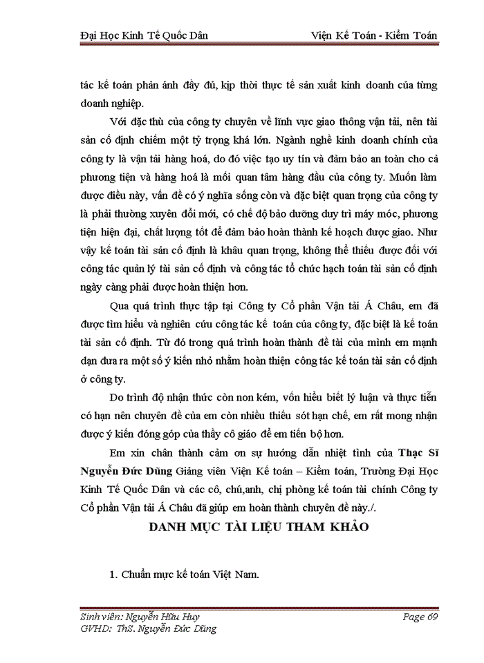 image for page Hoàn thiện kế toán tài sản cố định hữu hình tại Công ty Cổ phần Vận tải Á Châu