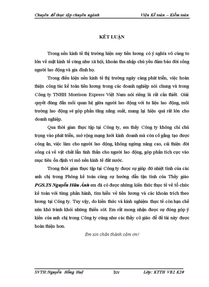 image for page Hoàn thiện kế toán tiền lương và các khoản trích theo lương tại công ty tnhh morrison express việt nam