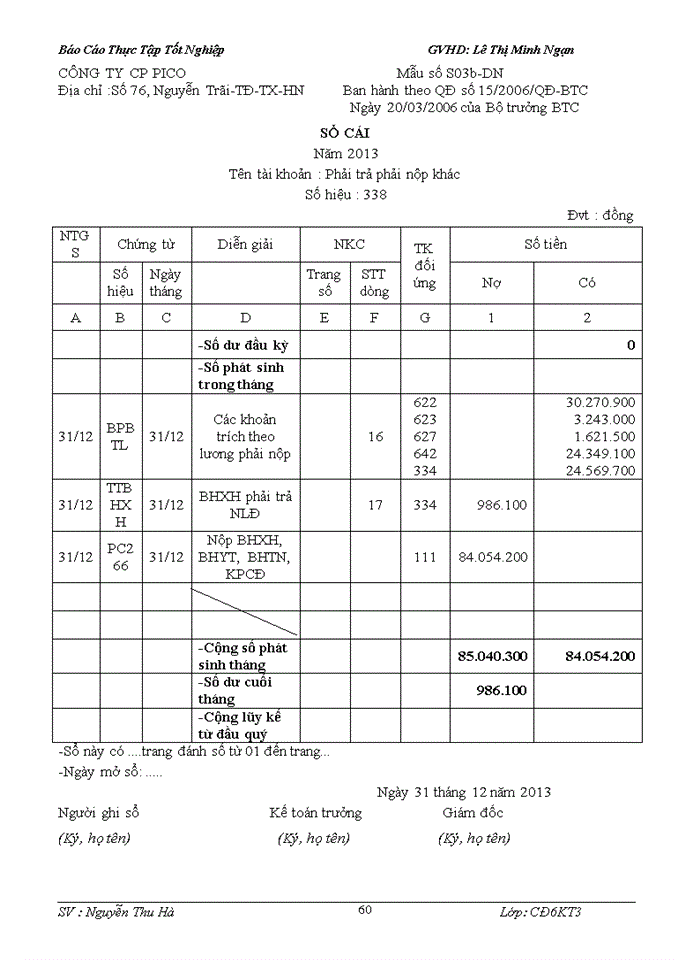 image for page Kế toán tiền lương và các khoản trích theo lương tại công ty Cổ Phần PICO