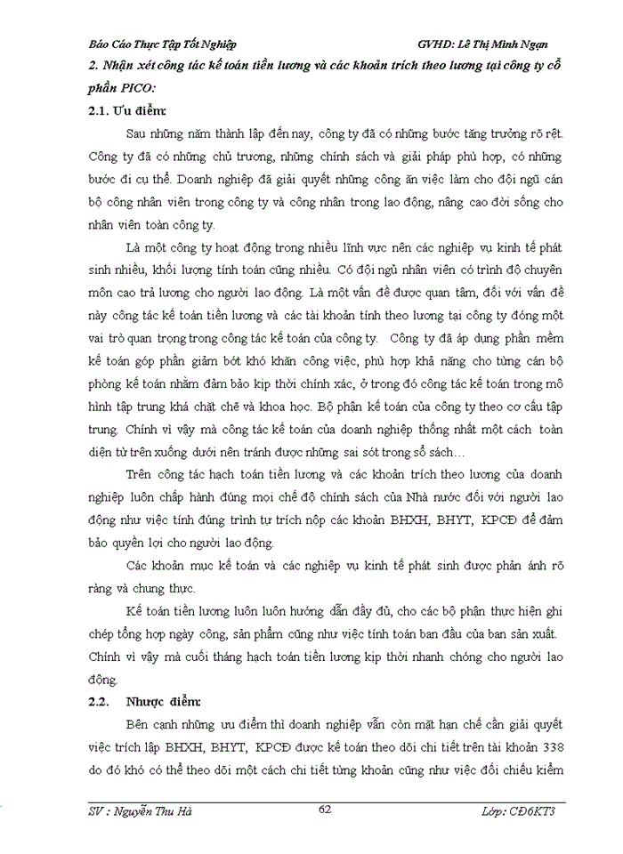 image for page Kế toán tiền lương và các khoản trích theo lương tại công ty Cổ Phần PICO