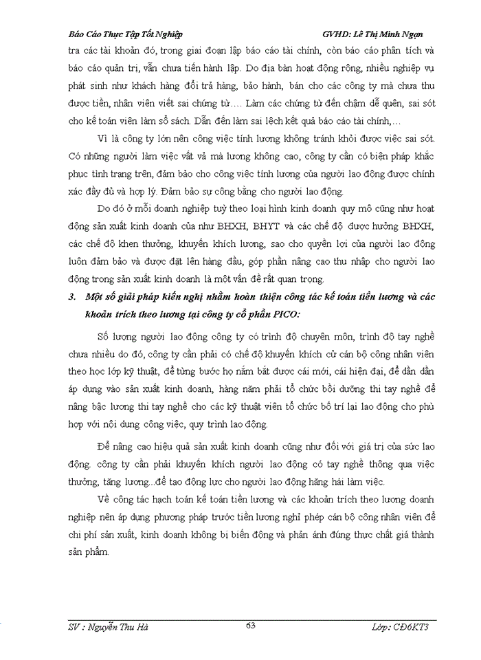 image for page Kế toán tiền lương và các khoản trích theo lương tại công ty Cổ Phần PICO