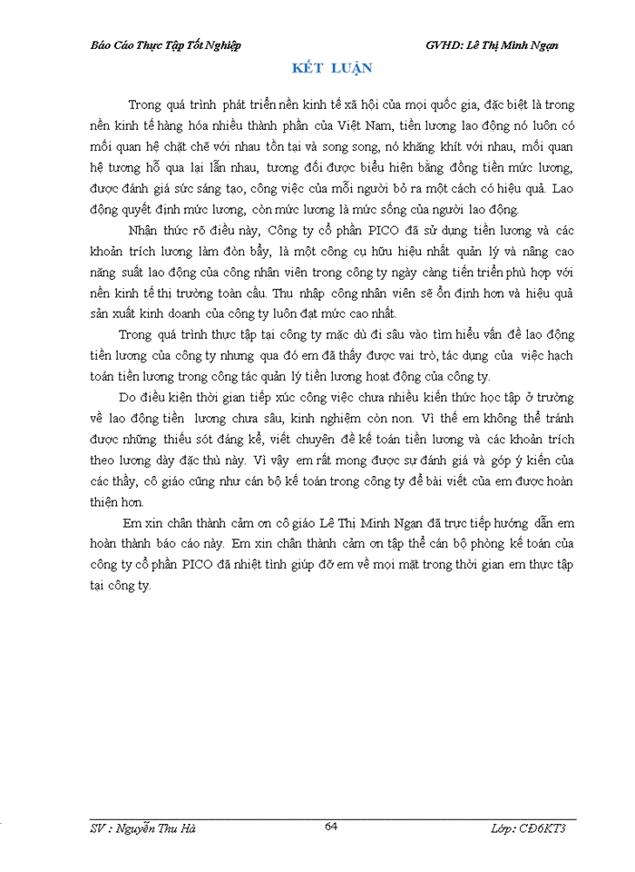 image for page Kế toán tiền lương và các khoản trích theo lương tại công ty Cổ Phần PICO