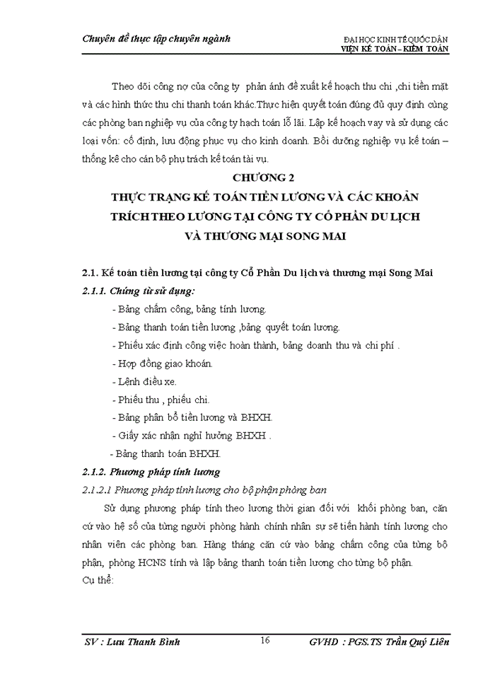 image for page Hoàn thiện kế toán tiền lương và các khoản trích theo lương tại Công ty Cổ Phần Du lịch và thương mại Song Mai