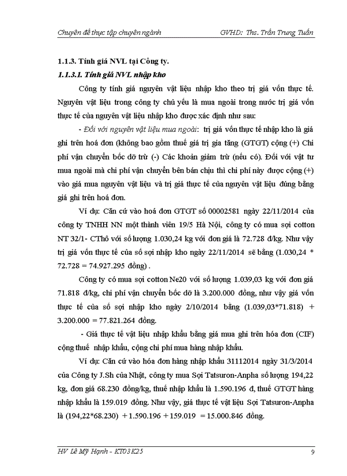 image for page Hoàn thiện kế toán nguyên vật liệu tại Công ty Cổ phần Dệt kim Hà Nội