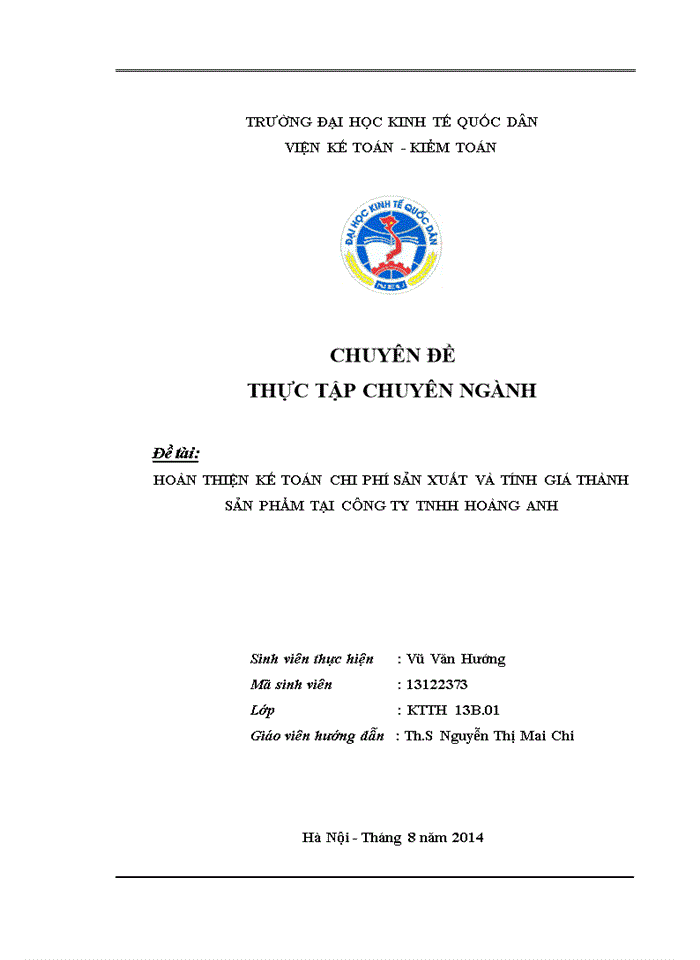 image for page Hoàn thiện kế toán chi phí sản xuất và tính giá thành sản phẩm tại công ty tnhh hoàng anh