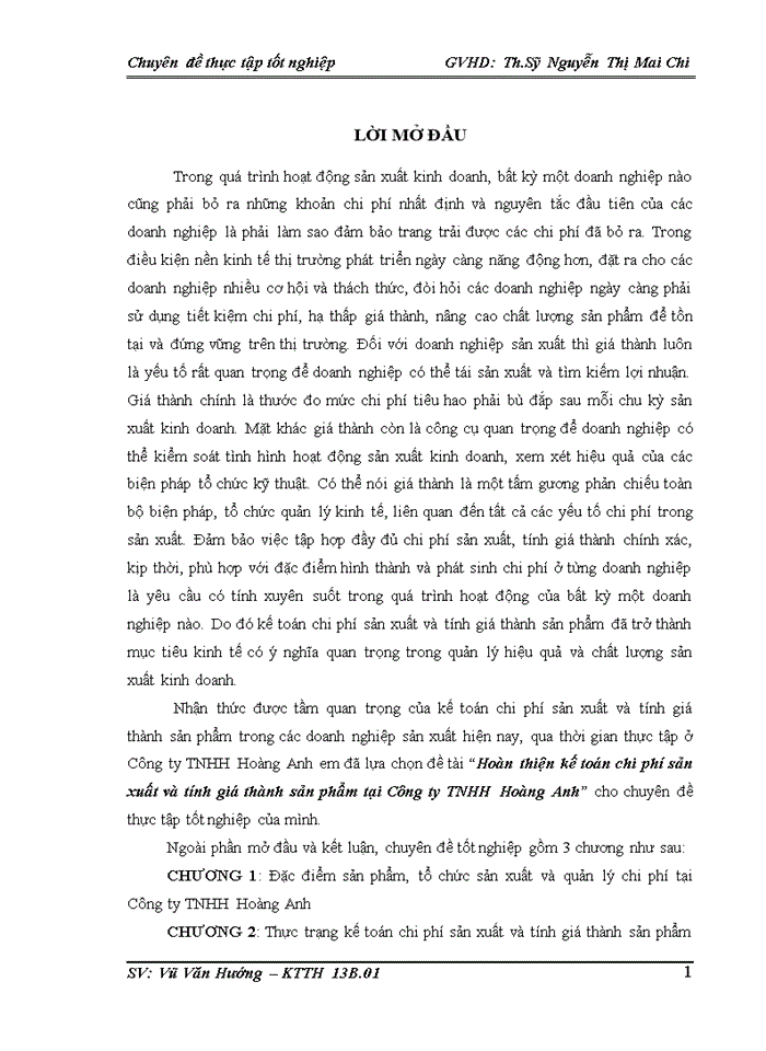 image for page Hoàn thiện kế toán chi phí sản xuất và tính giá thành sản phẩm tại công ty tnhh hoàng anh