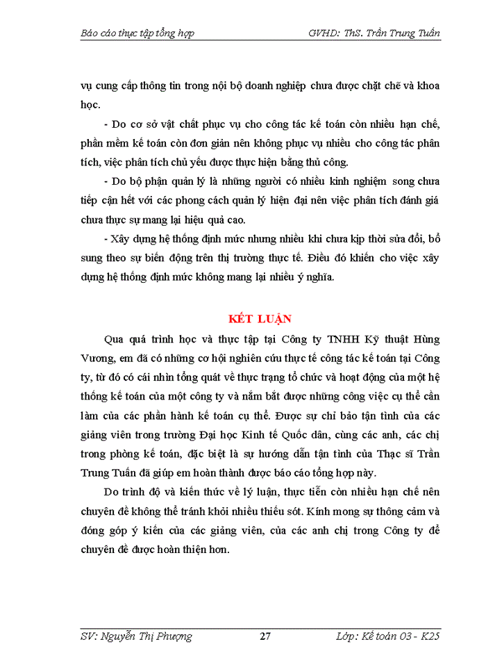 image for page Tổ chức bộ máy kế toán và hệ thống kế toán tại Công ty TNHH Kỹ thuật Hùng Vương