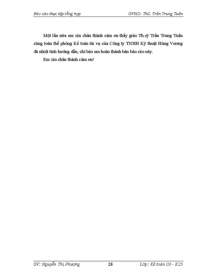 image for page Tổ chức bộ máy kế toán và hệ thống kế toán tại Công ty TNHH Kỹ thuật Hùng Vương