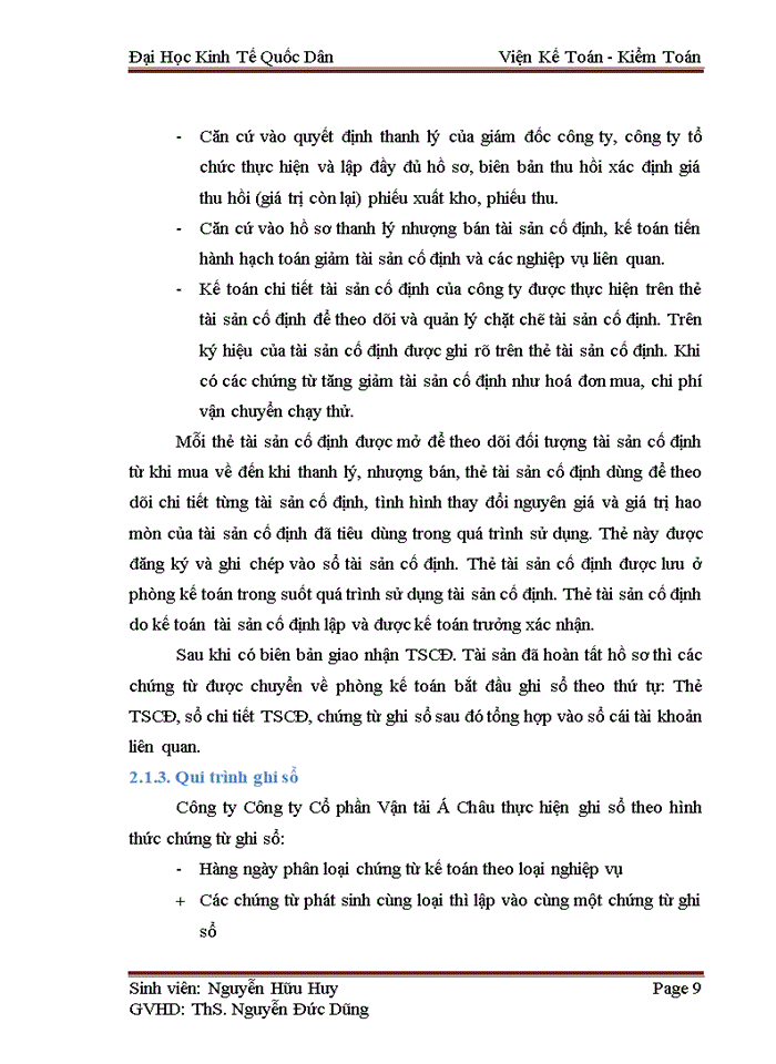 image for page Hoàn thiện kế toán tài sản cố định hữu hình tại Công ty Cổ phần Vận tải Á Châu