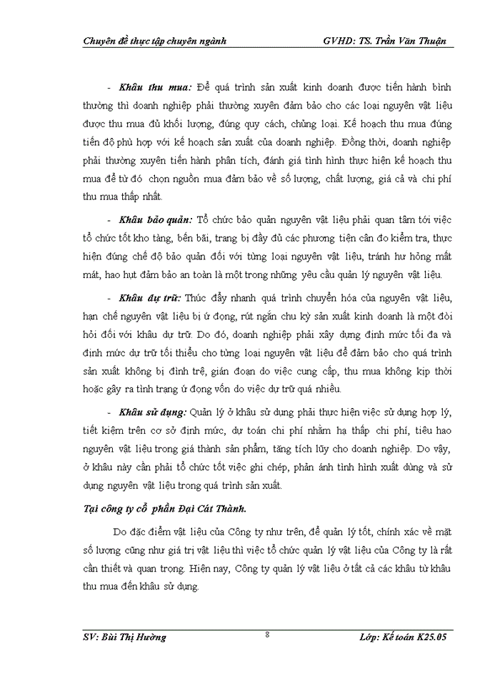 image for page Kế toán nguyên vật liệu tại  Công ty Cổ Phần Đại Cát Thành