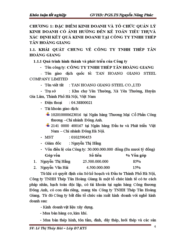 image for page Kế toán tiêu thụ và xác định kết quả kinh doanh tại Công ty TNHH Thép Tân Hoàng Giang