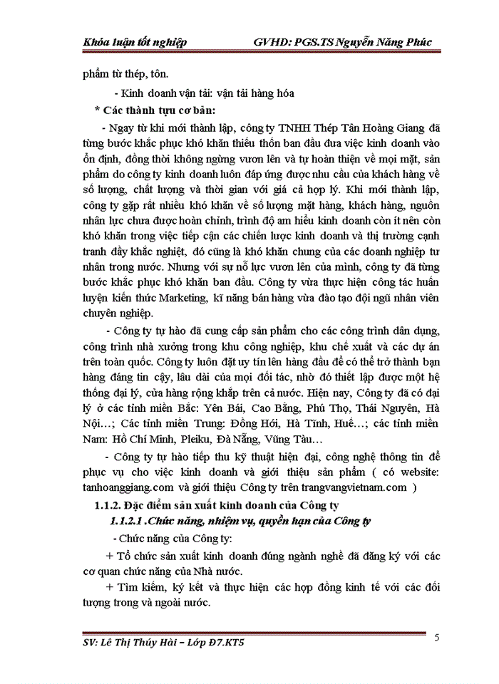 image for page Kế toán tiêu thụ và xác định kết quả kinh doanh tại Công ty TNHH Thép Tân Hoàng Giang