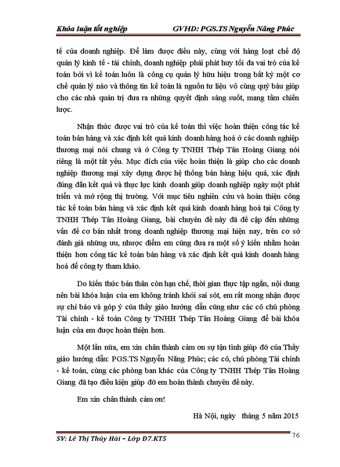 image for page Kế toán tiêu thụ và xác định kết quả kinh doanh tại Công ty TNHH Thép Tân Hoàng Giang