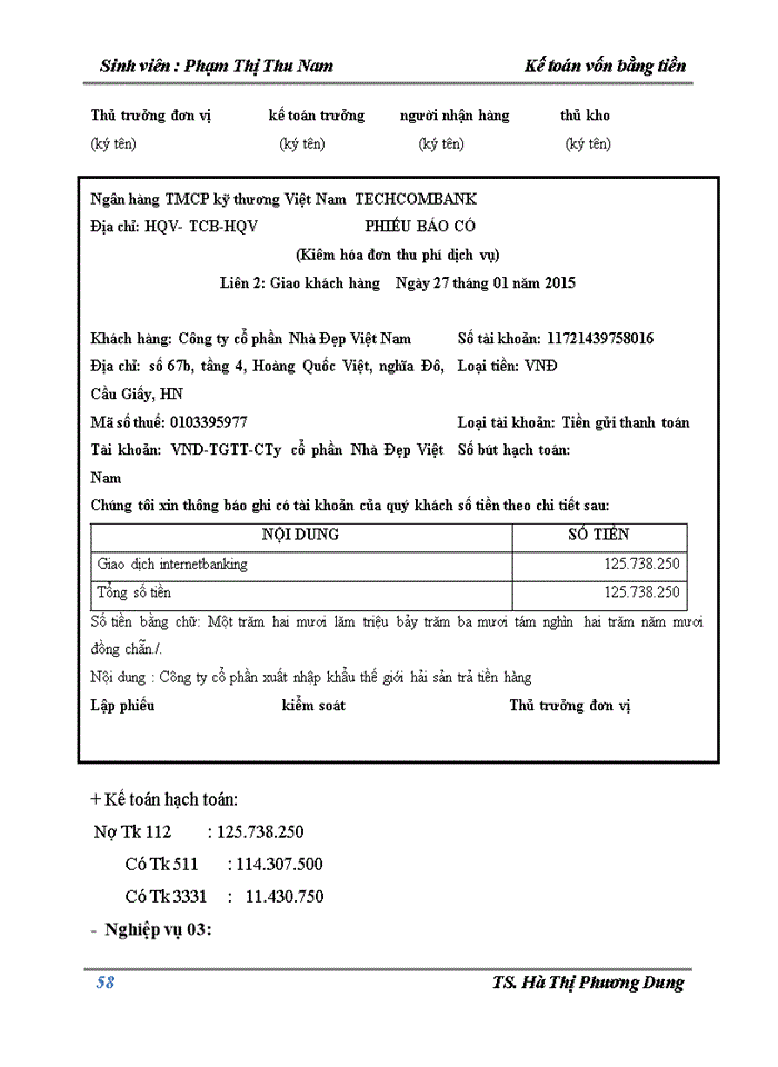 image for page Kế toán Vốn Bằng Tiền tại Công ty cổ phần Nhà Đẹp Việt Nam