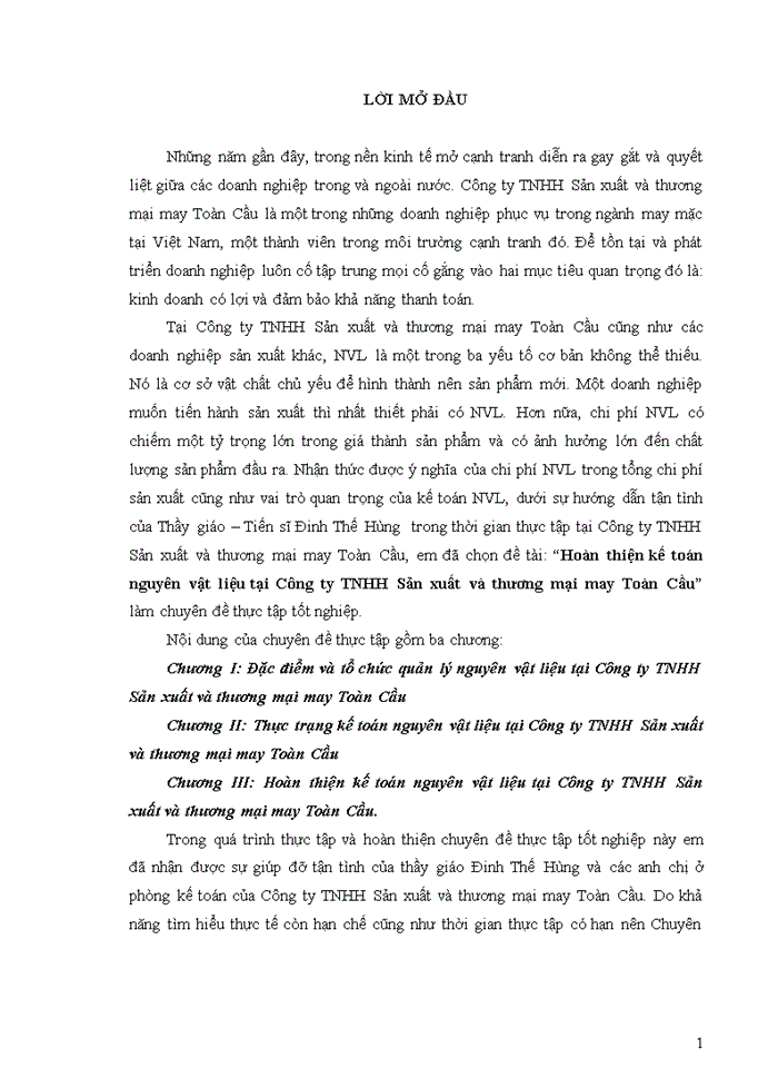 image for page Hoàn thiện kế toán nguyên vật liệu tại công ty tnhh sản xuất và thương may toàn cầu