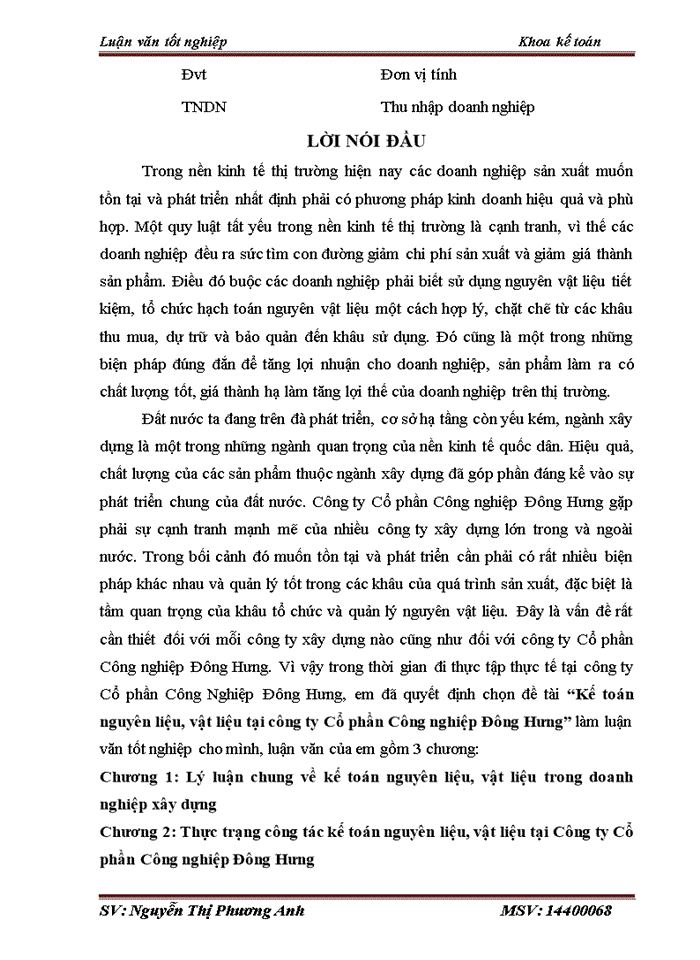 image for page Kế toán nguyên liệu, vật liệu tại công ty Cổ phần Công nghiệp Đông Hưng