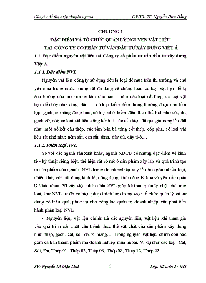 image for page Hoàn thiện kế toán nguyên vật liệu tại công ty cổ phần tư vấn đầu tư xây dựng việt á