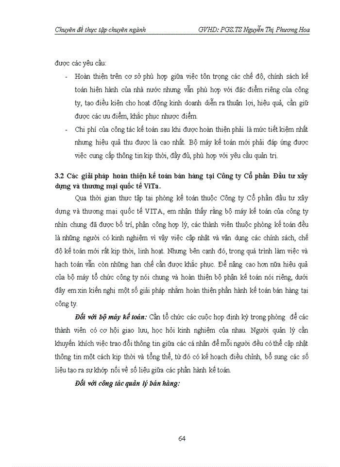 image for page Hoàn thiện kế toán bán hàng tại Công ty cổ phần Đầu tư xây dựng và thương mại quốc tế VITA