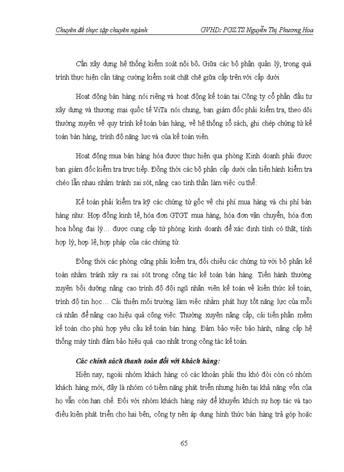 image for page Hoàn thiện kế toán bán hàng tại Công ty cổ phần Đầu tư xây dựng và thương mại quốc tế VITA