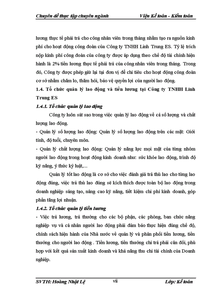 image for page Hoàn thiện kế toán tiền lương và các khoản trích theo lương tại công ty tnhh linh trung es