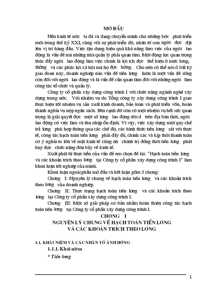 image for page Hạch toỏn tiền lương và cỏc khoản trớch theo lương tại Cụng ty cổ phần xõy dựng cụng trỡnh I