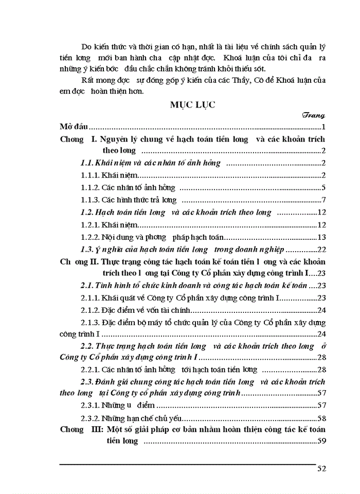 image for page Hạch toỏn tiền lương và cỏc khoản trớch theo lương tại Cụng ty cổ phần xõy dựng cụng trỡnh I