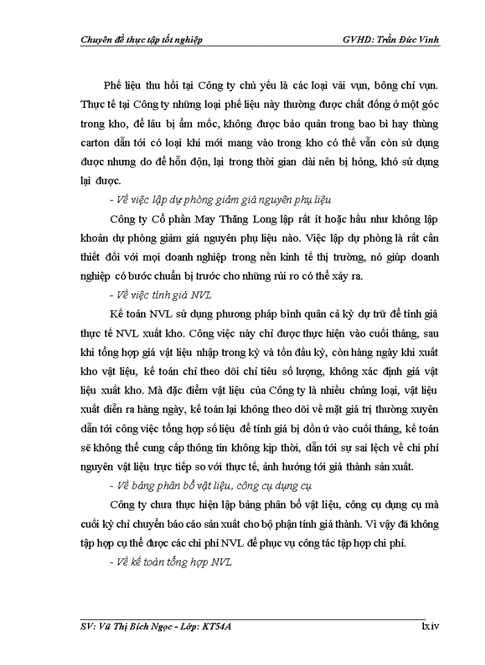 image for page Hoàn thiện kế toán nguyên vật liệu tại công ty cổ phần may thăng long