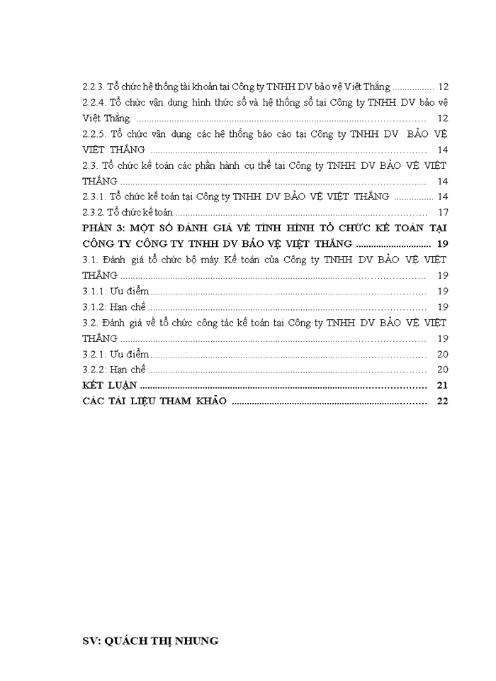image for page Tổ chức bộ máy kế toán và hệ thống kế toán tại công ty TNHH DV bảo vệ VIỆT THẮNG