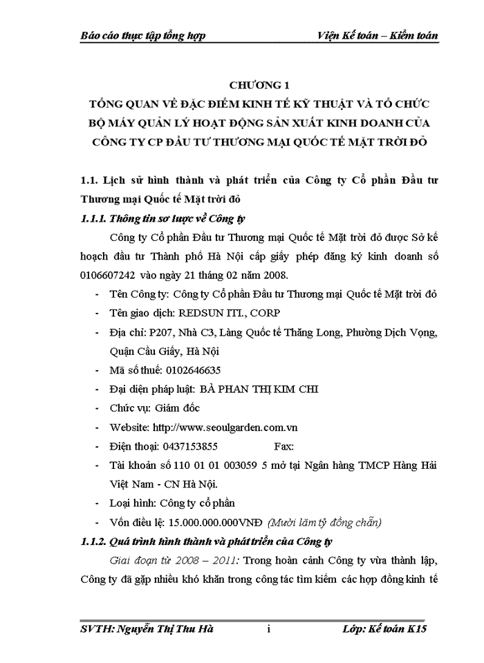 image for page Tổ chức bộ máy kế toán và hệ thống kế toán tại Công ty Cổ phần Đầu tư Thương mại Quốc tế Mặt trời đỏ