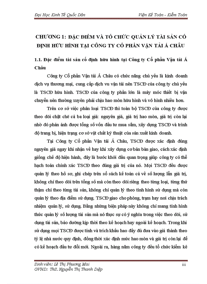 image for page Hoàn thiện kế toán tài sản cố định hữu hình tại Công ty Cổ phần Vận tải Á Châu