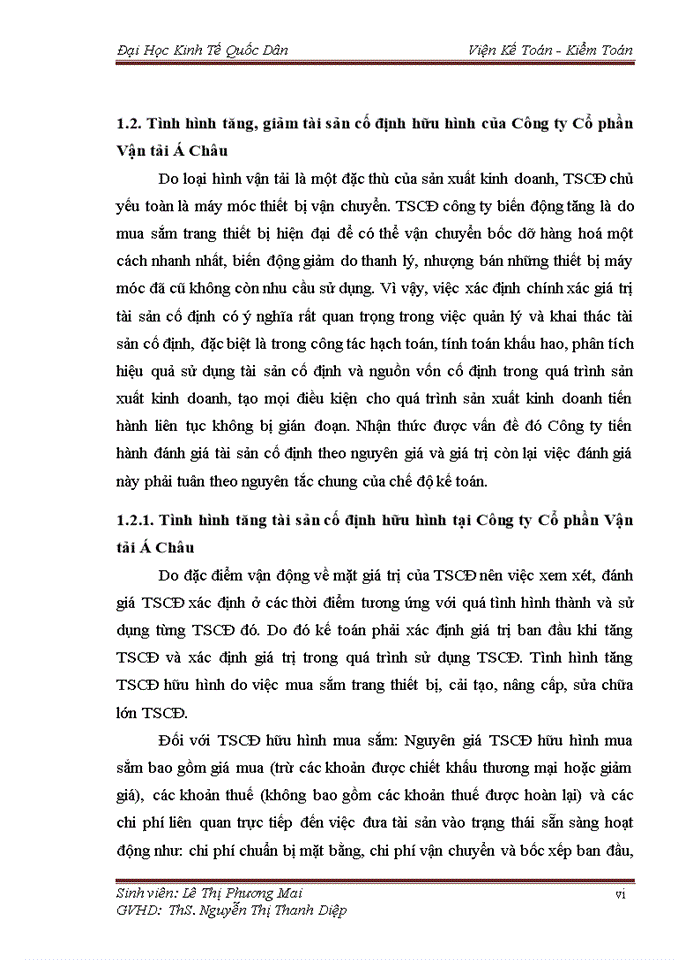 image for page Hoàn thiện kế toán tài sản cố định hữu hình tại Công ty Cổ phần Vận tải Á Châu
