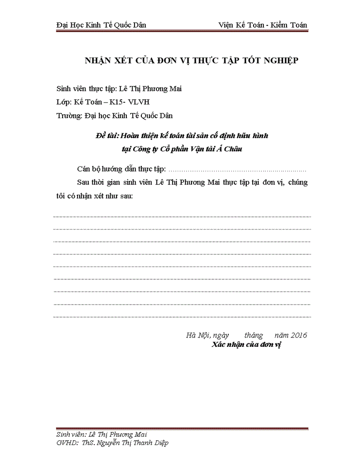 image for page Hoàn thiện kế toán tài sản cố định hữu hình tại Công ty Cổ phần Vận tải Á Châu