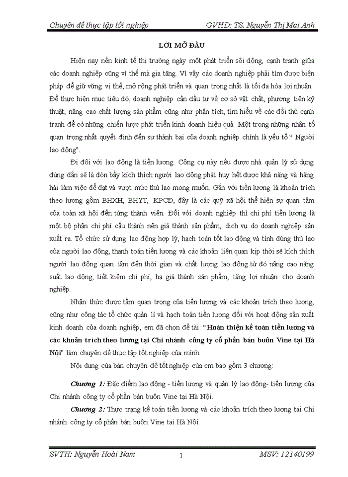 image for page Hoàn thiện kế toán tiền lương và các khoản trích theo lương tại Chi nhánh công ty cổ phần bán buôn Vine tại Hà Nội