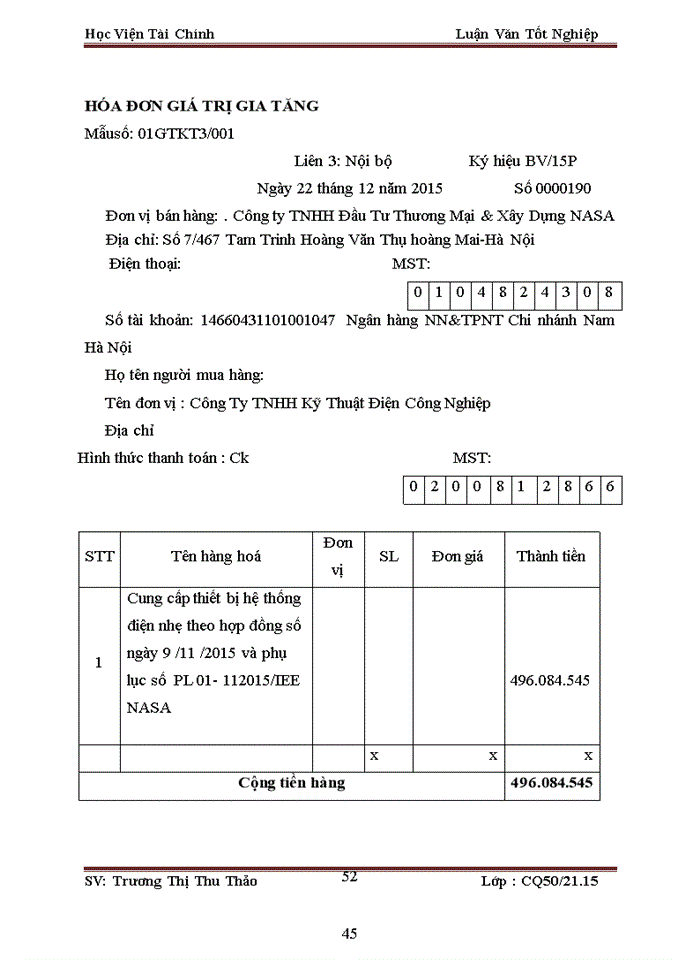 image for page Tổ chức kế toán bán hàng và xác định kết quả bán hàng tại Công ty TNHH Đầu tư Thương mại và Xây dựng NASA