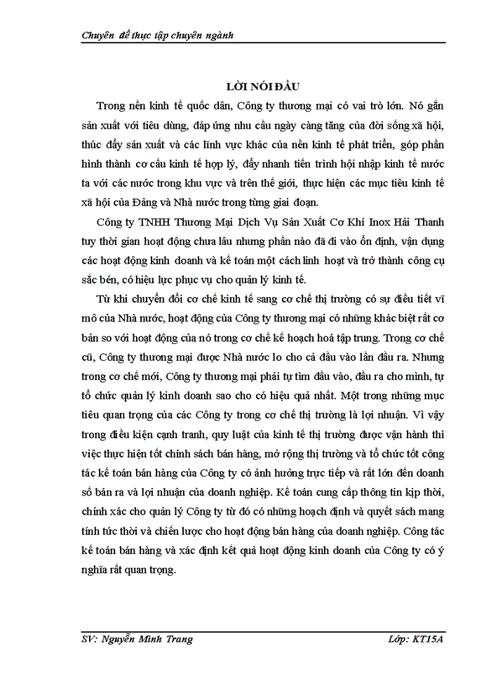 image for page Hoàn thiện kế toán bán hàng tại công ty trách nhiệm hữu hạn thương mại dịch vụ sản xuất inox hải thanh