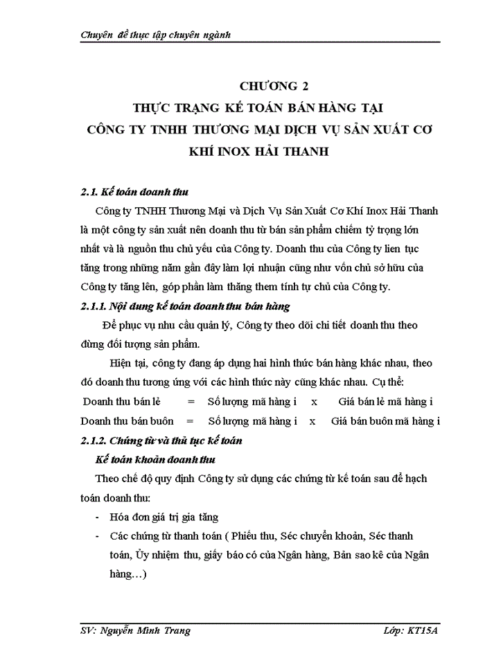 image for page Hoàn thiện kế toán bán hàng tại công ty trách nhiệm hữu hạn thương mại dịch vụ sản xuất inox hải thanh