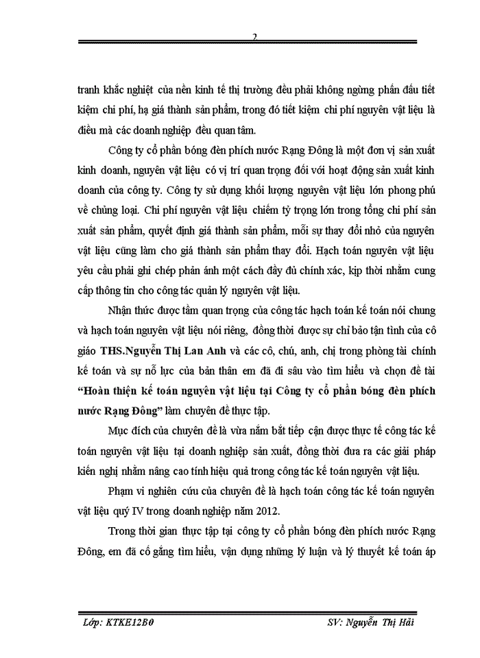 image for page Hoàn thiện kế toán nguyên vật liệu tại Công ty cổ phần bóng đèn phích nước Rạng Đông