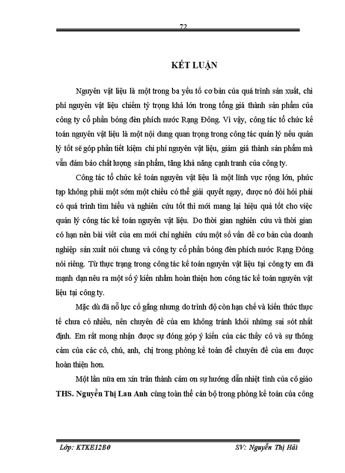 image for page Hoàn thiện kế toán nguyên vật liệu tại Công ty cổ phần bóng đèn phích nước Rạng Đông