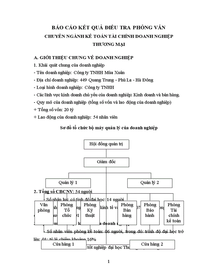 image for page Báo cáo kết quả điều tra phỏng vấn chuyên ngành kế toán tài chính doanh nghiệp thương mại